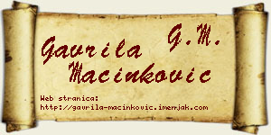 Gavrila Mačinković vizit kartica